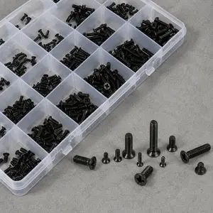 Industrial-Grade Anti-Rust Screw Set 450/650/720pcs, Carbon Steel Phillips & Flat Head, Phosphated, 72hr Salt Spray Test, Laptop Tablet Drone Repair Kit with Case & Thread Chart, M1.4 to M3 Sizes, Precision Instrument Tools