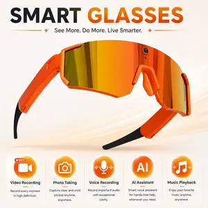 New Outdoor Cycling Smart Glasses, 8mp Stabilized Camera, Precise Motion Capture, Ai Voice Interaction, Windproof Goggles