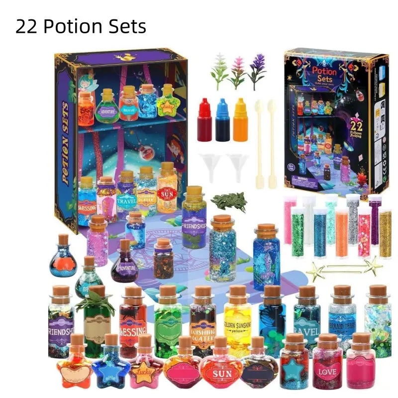 Magic Potion Kit for Girls, 22 Magical Fairy Potions, DIY Mystery Potion Making Set, Fun, Creativity, Imagination, Learning, Creative Gift for Kids Ages 6-12, Magic Elixir Craft Set, Adventure, Halloween
