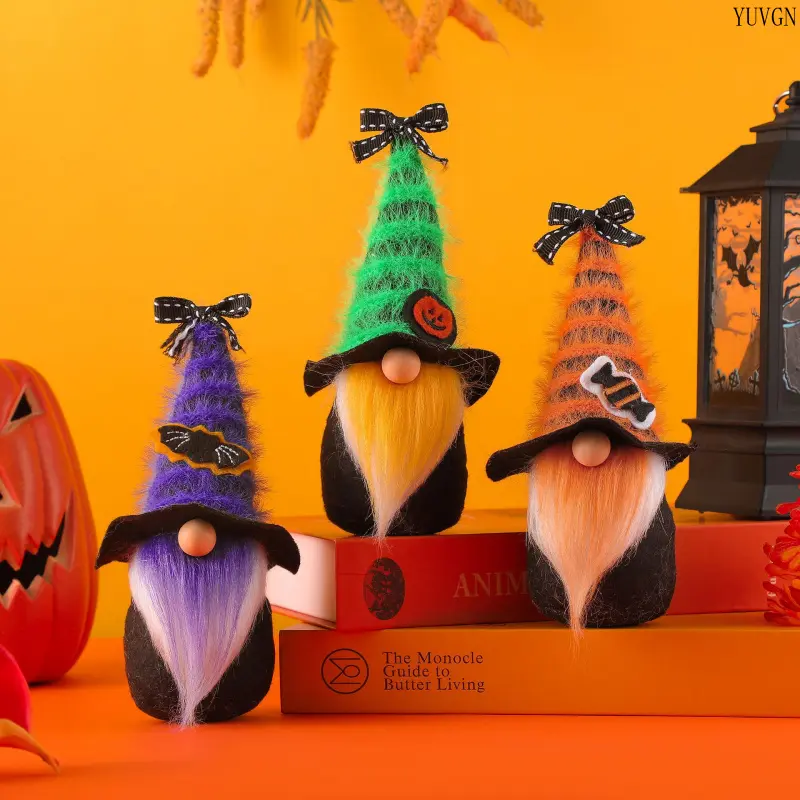 3PCS Halloween Gnome Table Decor, Faceless Figurine Ornaments, Holiday Indoor Desktop Decor, Party Tabletop Display Decor