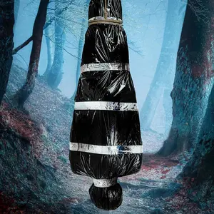Halloween Horror Party Props Inflatable Outdoor Realistic Dummy Corpse Decor, Ghost House Room Prank Atmosphere Setup, Includes Air Pump, Tape, Hemp Rope