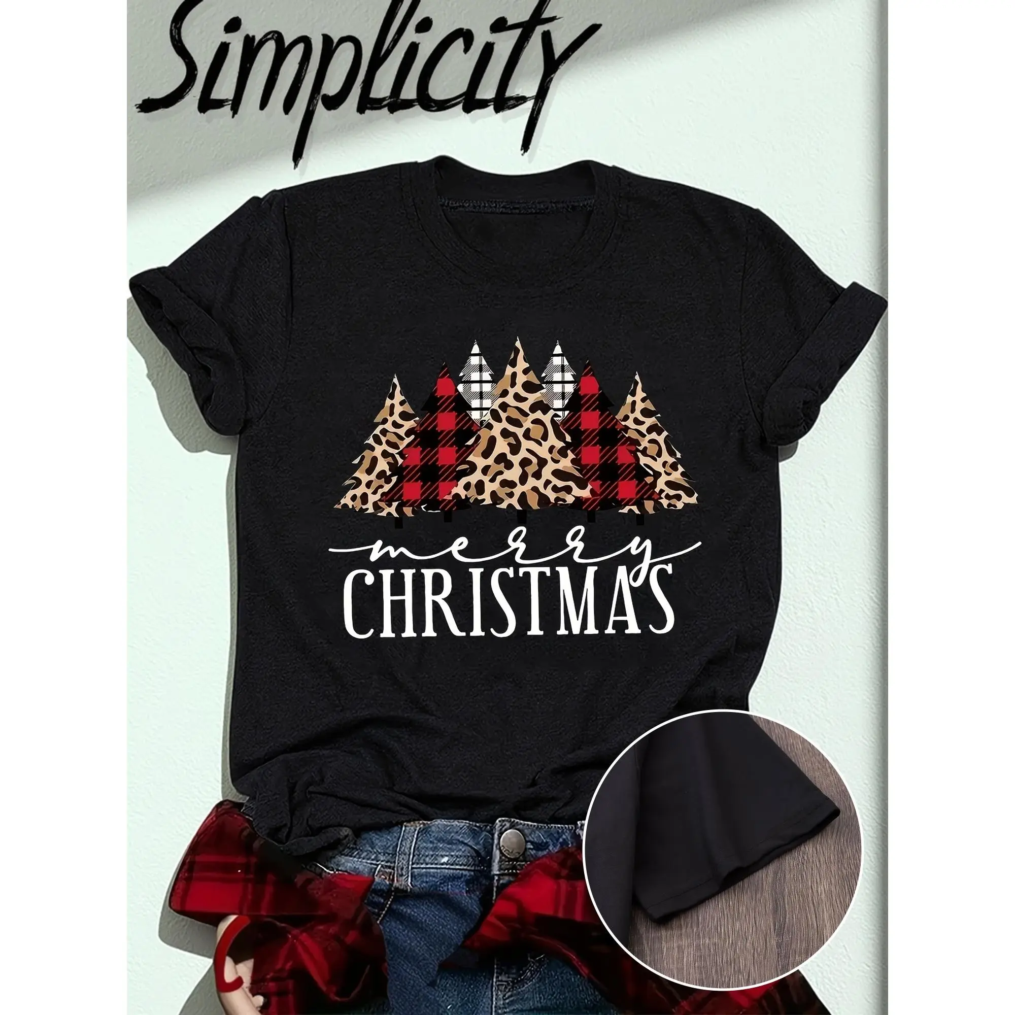 Women's Casual Letter Print Short-Sleeve Round Neck Tshirt - Initial Lettering, Letter Slogan Graphic Top for Everyday Summer Basic Wear, Initial Lettering Women's T-Shirts