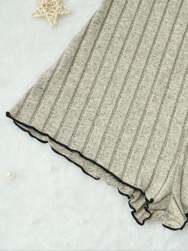 Women's Butterfly Shaped Design Lace Trim Cami Sleep Romper, Elegant Comfy Women's Sleepwear for All Seasons, Lady Underwear, Womenswear, Soft Lingerie