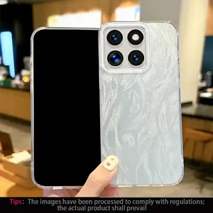 For Motorola Edge 60/60s/60 Pro/60 Fusion phone case, luxurious gradient large hole phone case, high-end silver feather phone case, fashionable and protective phone case, lightweight and durable material, anti drop hard case, laser gradient phone case