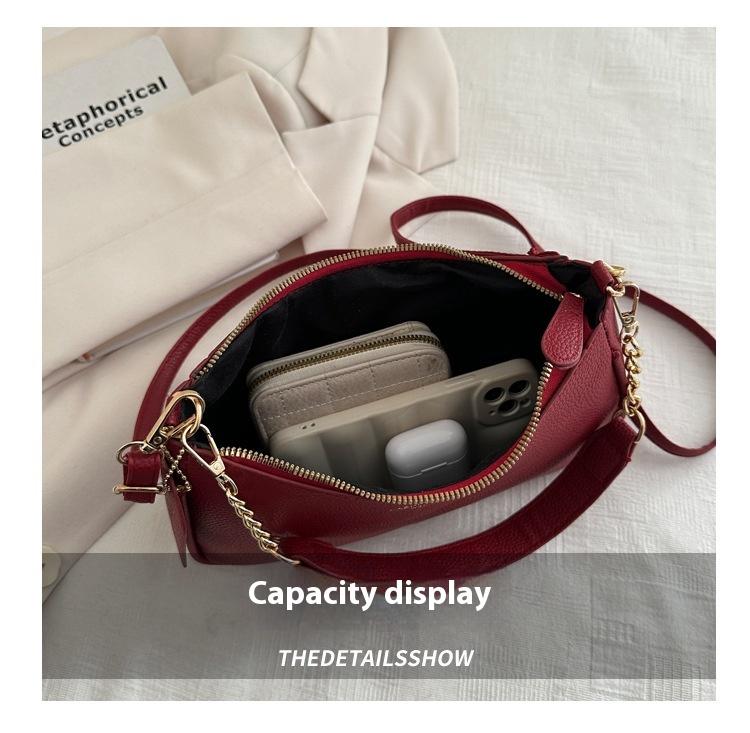 Women's Solid Color Chain Strap Bag, Fashionable Shoulder Bag for Daily Used, Casual Trendy Versatile High-quality Daily Commuting Bag, Girl Fashionable Shopping Bag SpringStatements