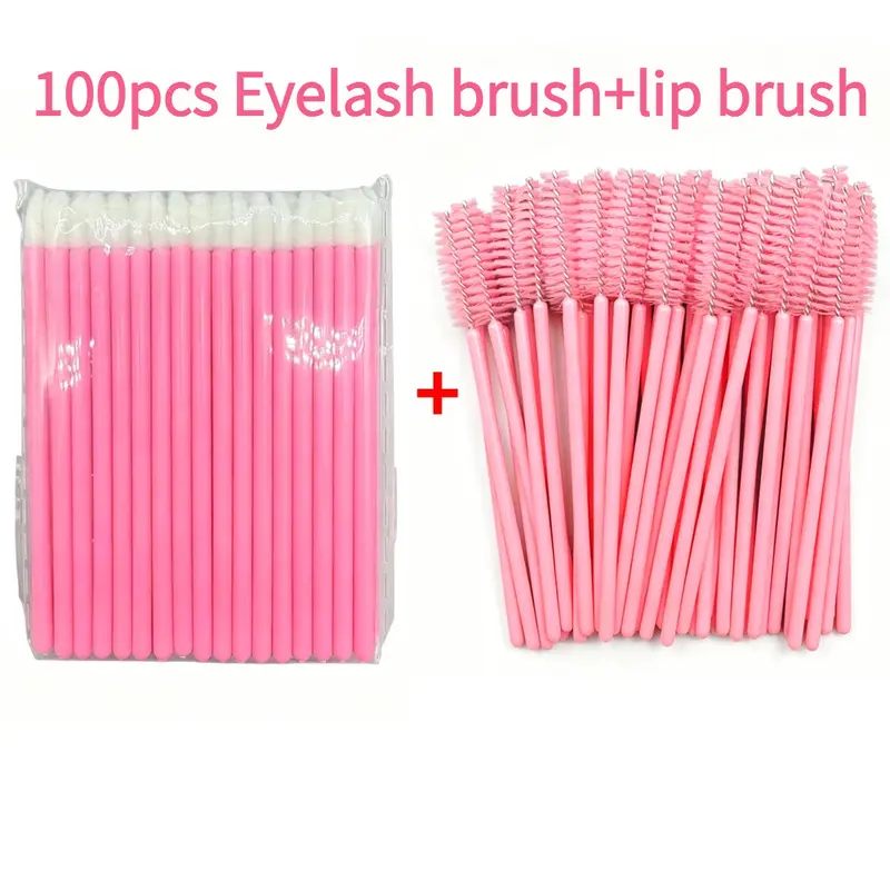 100pcs eyelash extension special brush eyelash removal brush lip line cotton combination beauty and makeup tool