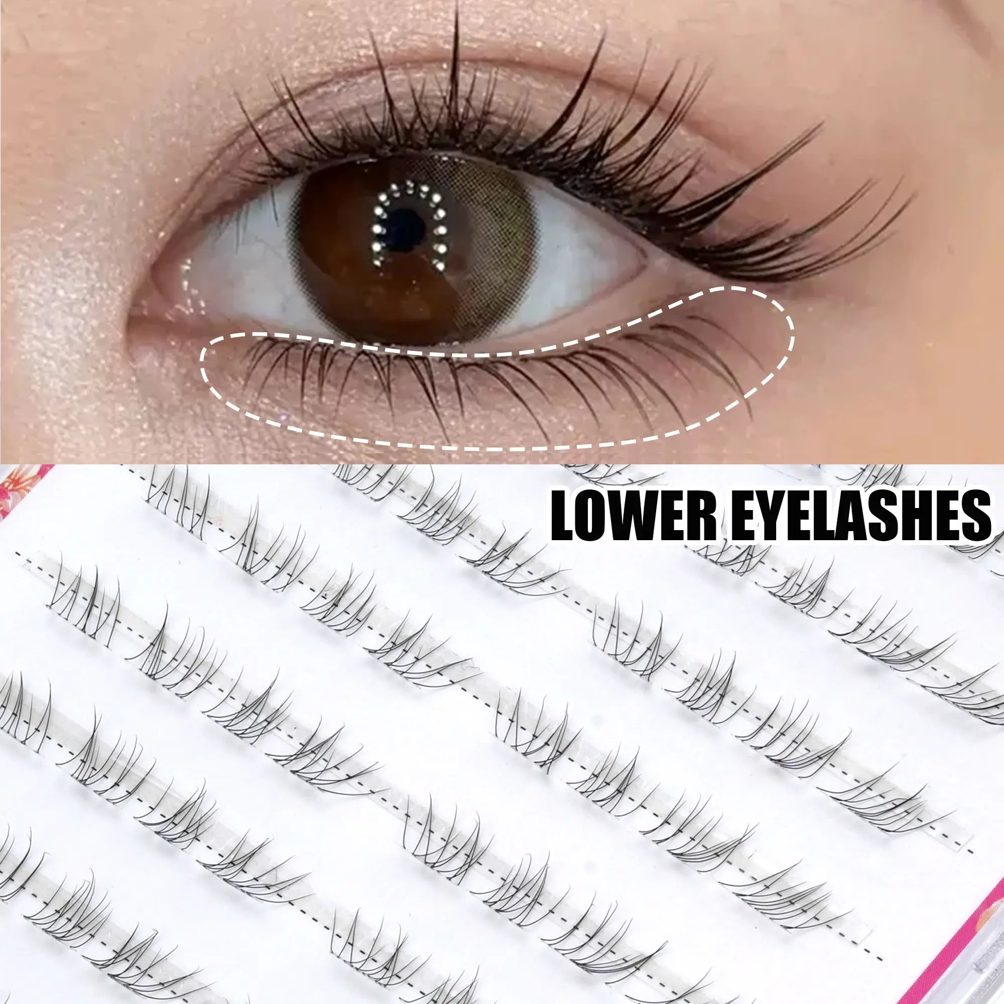 80pcs Soft Lightweight Lower Lashes, Segmented Natural False Eyelashes, Easy to Wear, Suitable for Beginners, Comfortable for All Occasions