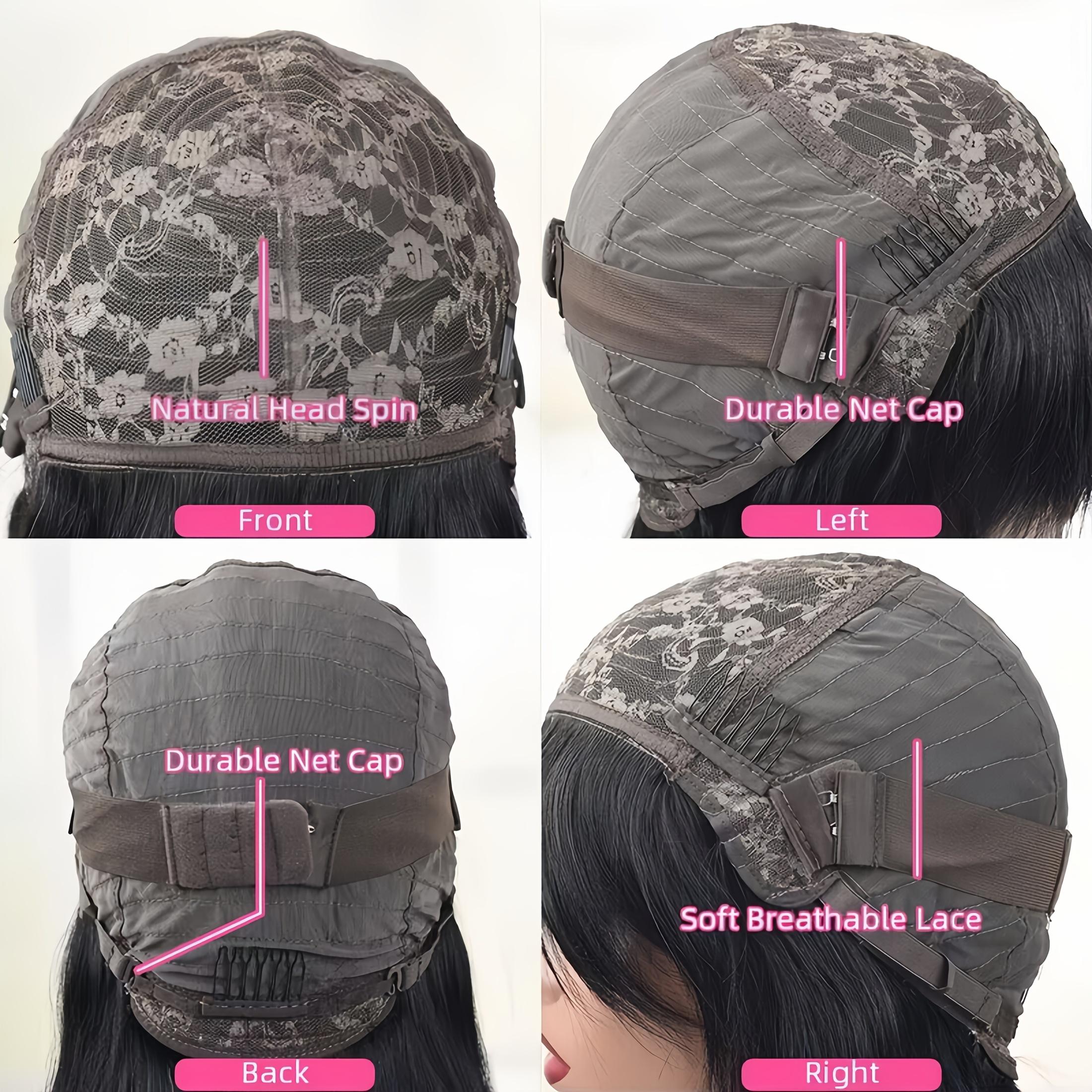 New Fashion  Human Hair Wig 180 Density Natural Clolor Straight BOB Wig with Bangs Full Machine Made for Women Pre Plucked 14A Grade Breathable Lace Natural Hairline Simple Wear Natural Look Brazilian Party Date Vacation Cosplay Halloween