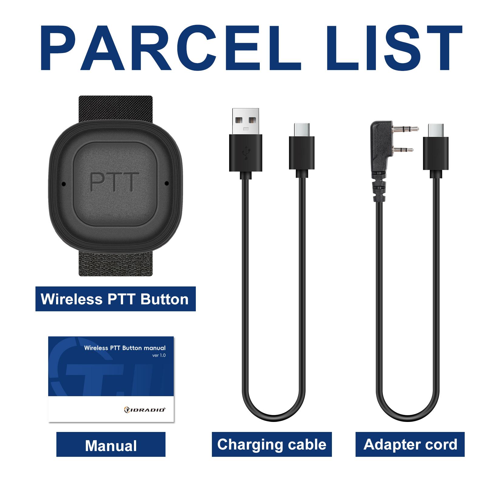 TIDRADIO Wireless PTT (New) Pushbuttons for Phone APP Replaceable Wireless ProgrammerAdaptable to many models UV-5R