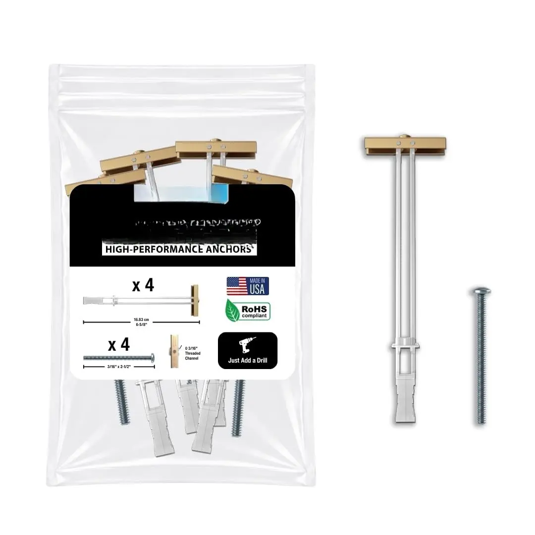 SNAPTOGGLE Drywall Anchors with 1/4-20 , 4 Pack | Heavy-duty drywall anchors with 1/4-20 . Includes 4 anchors and