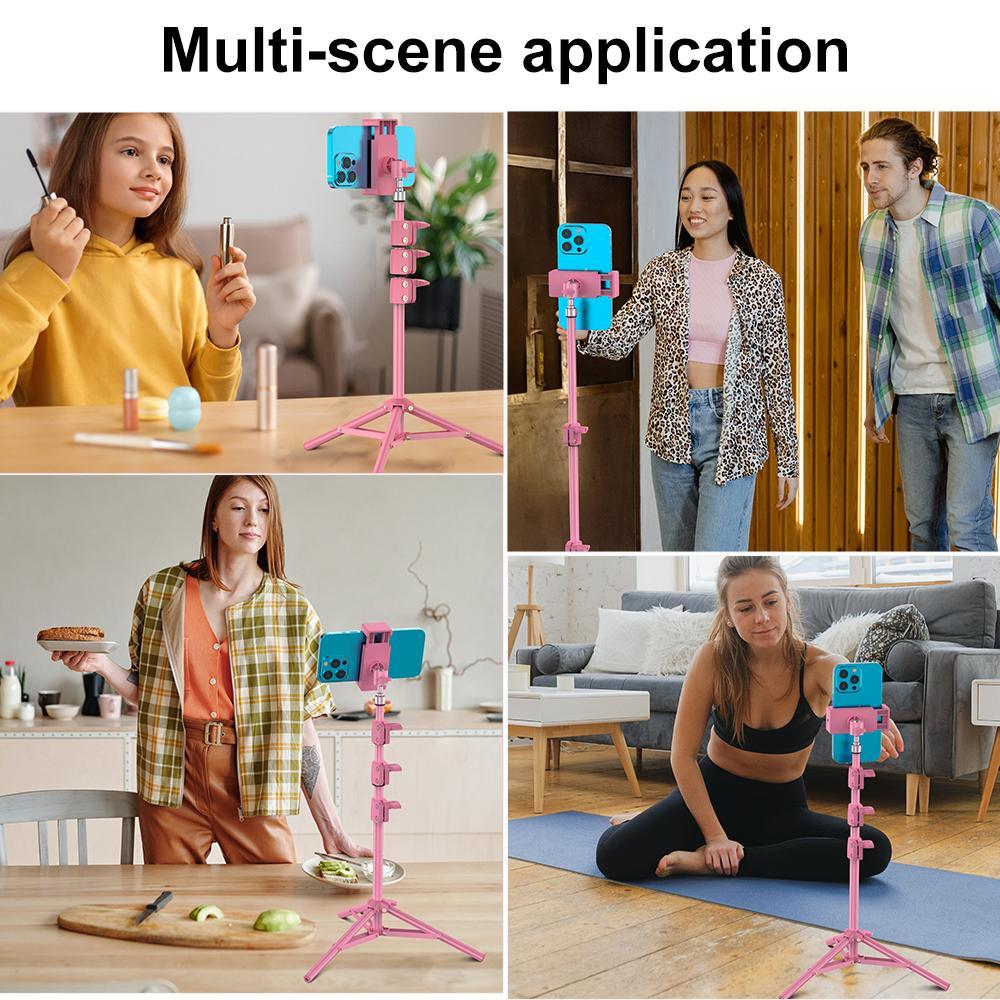 Portable Camera Tripod with Phone Holder, 1 Count 67 Inch Camera Tripod, Cell Phone Tripod, Webcam Tripod, Perfect for Selfies/Video Recording/Vlogging/Live Streaming, Portable Foldable Tripod