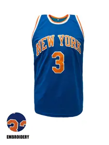 Unisex Embroidered New York 3 Basketball Jersey, Breathable Mesh Athletic Shirt for Men Women, Retro Sports Uniform for Casual Wear Streetwear Team Events
