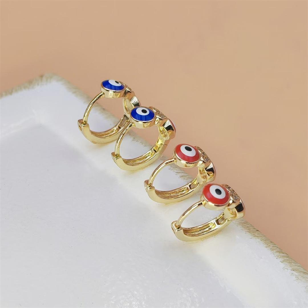 Boho Evil Eye Dangle Earrings for Women, Shiny CZ Crystal Micro Pave Design, Trendy Minimalist Cool Aesthetic Jewelry, Lightweight & Versatile for Daily Wear, Beach & Vacation Outfits