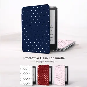 Polka Dot Transparent Kindle Cover - Auto Wake/Sleep Function, Hand Strap, Fashionable Colorful Design, Unisex Handheld Protection Accessories, Compatible with 6"/6.8"/7" Kindle Shell