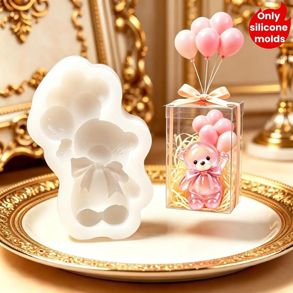 Bear Heart Balloon Silicone Mold, Resin Casting Mold, DIY Candle Making, Soap, Jewelry, Home Decor, Wedding, Party, Christmas, Valentine's Gift