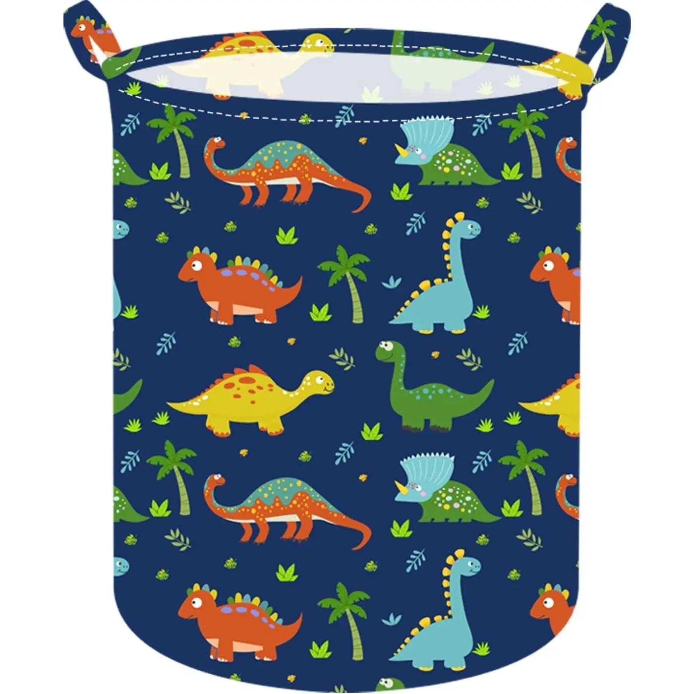 Collapsible Kids Laundry Basket Clothes Hamper, Foldable Storage Organizer Bin, Toy Clothes Storage with Handles for Boys Girls Bedroom, Room Decor Dinosaur