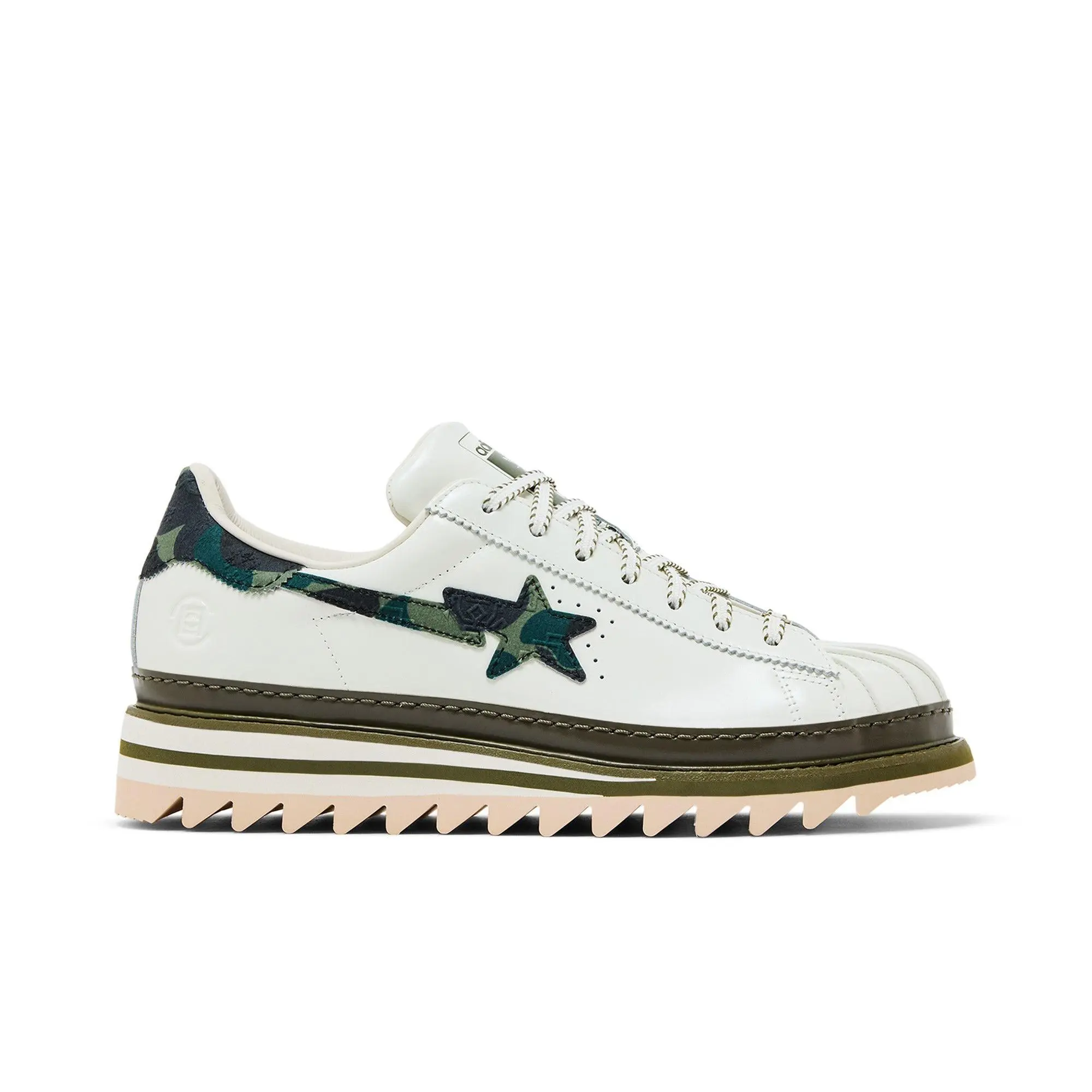 CLOT x BAPE x adidas Superstar 'Off White Olive Cargo' (Unisex) Off White/Branch/Olive Cargo lifestyle casual shoes KJ1473