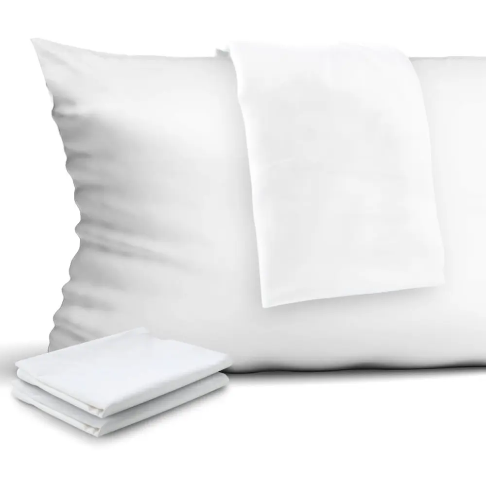 Standard 4-Pack Breathable Zippered Pillow Protectors - 400 Thread Count 100% Egyptian Cotton Soft White Covers, Fits Queen 20x30/King 20x36/Standard 20x26, Machine Washable, Tumble Dry Low, Letters-Ready Bedding Linens, Clean Look, Bedroom Use