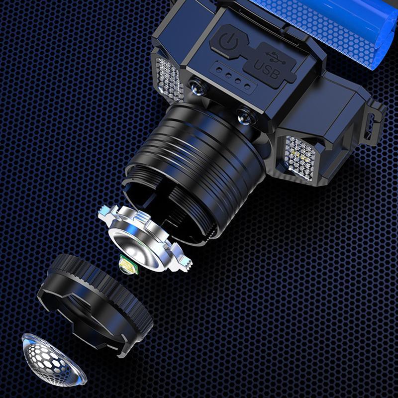 LED Headlamp, USB-Rechargeable Waterproof Headlamp for Exploration, Adjustable High-Performance Outdoor Camping High Powered Flashlight #   GLOBAL PICKS