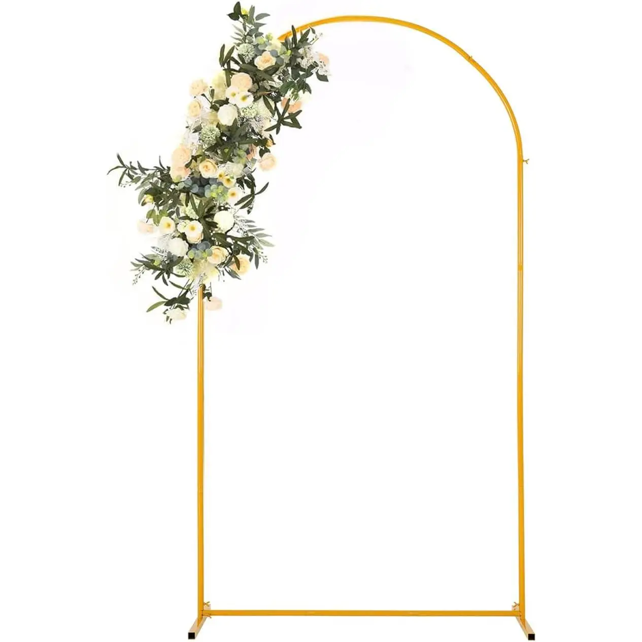 7.2ft Balloon Arch Backdrop Stand and Cover Set, Metal with White Cover, Wedding for Birthday Party, Baby Showers, Ceremony Graduation, Event Decorations Frame Gold # Butterfly Party Kit