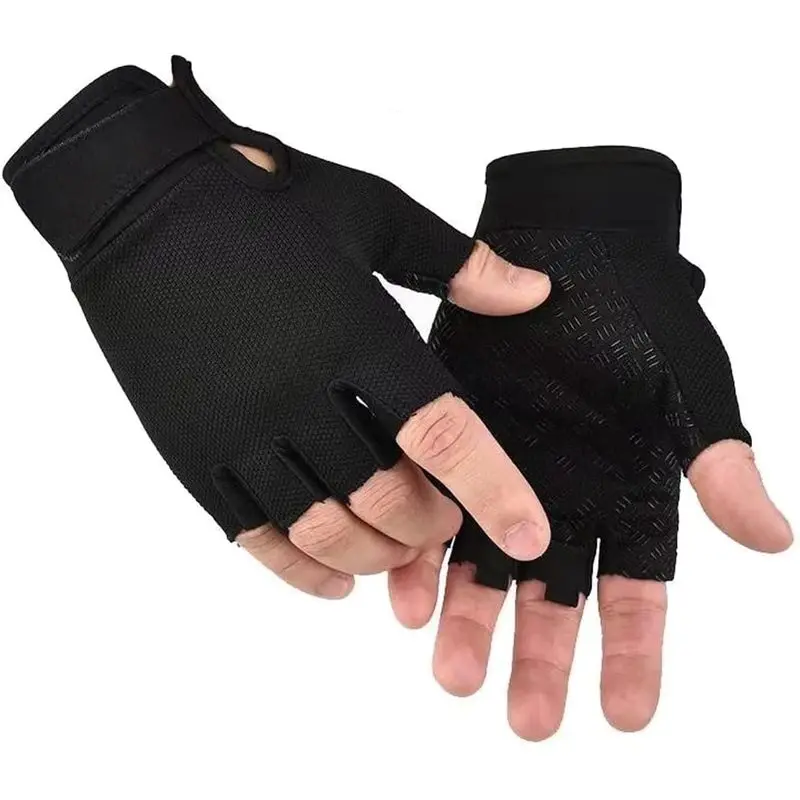 Fingerless Tactical Gloves - Adjustable, Lightweight Fitness Gloves with Grip Textures for Men, Ideal for Biking, Outdoor Activities