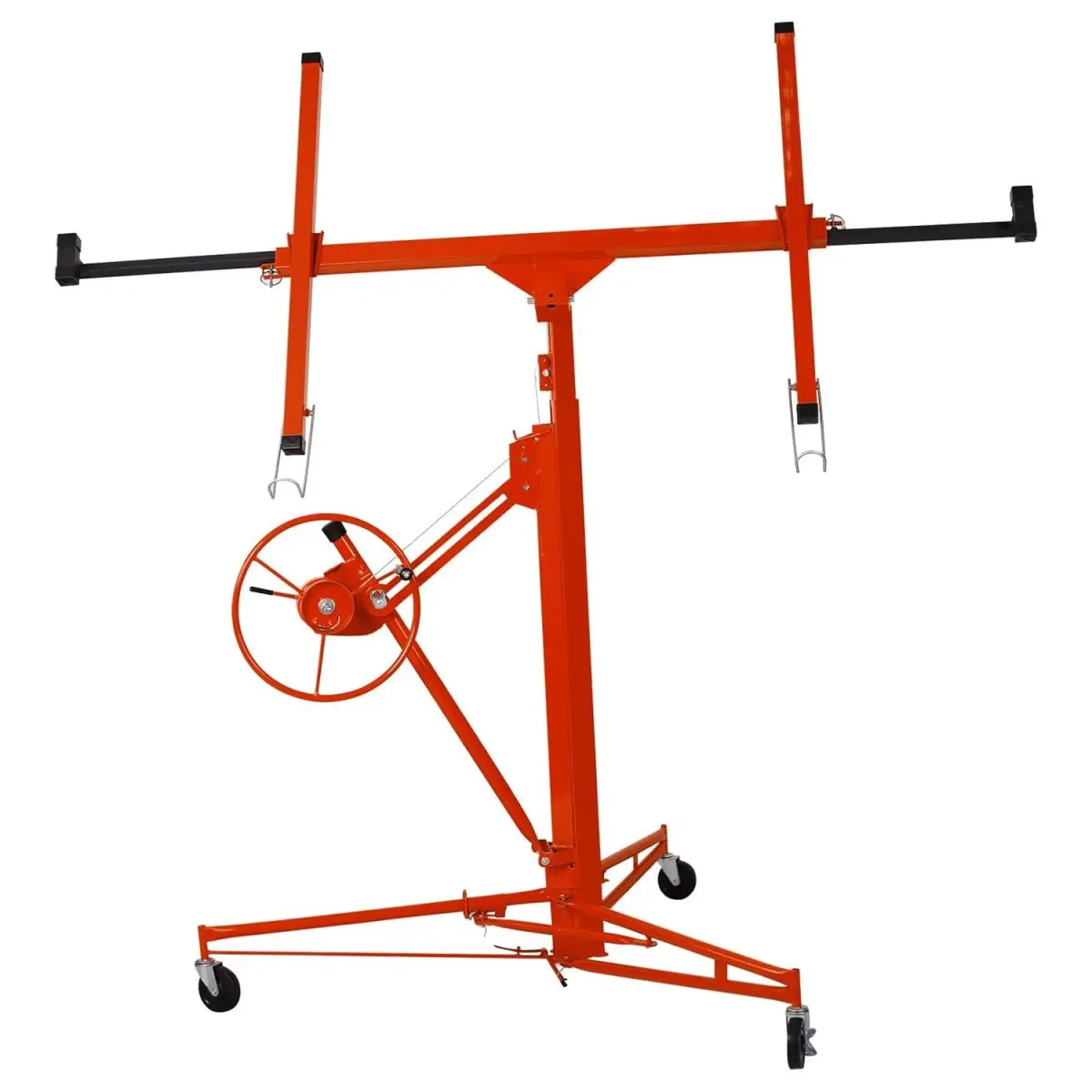 AobtkelDrywall Lift 11FT, Drywall Lifter Panel Jack, 150LBS Heavy Duty Sheetrock Hoist with 360° Adjustable Telescopic Arm & Wheels (Red)