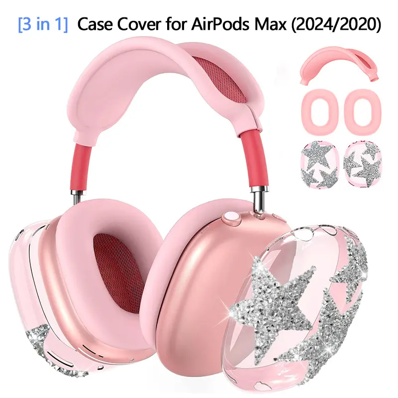 Suitable for Apple AirPods Max protective case, translucent diamond star style, Max2 over-ear headphone protective cover