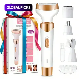 4-in-1 Electric Shaver, 1 Set Portable Hair Removal Machine, Cordless Hair Trimmer for Women, Men and Girls, Epilator Hair Remover, USB Rechargeable Shaver #TOP PICKS