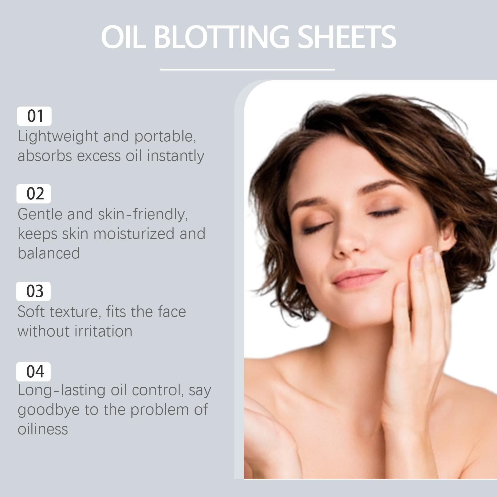 OUHOE Oil Blotting Sheets (Carbon Black), Cellulose & Kaolin Dual Oil Control + Carbon Black Deep Purification, Matte Finish, Vitamin E Antioxidant, Makeup-Friendly No Powder Removal for Oily Skin