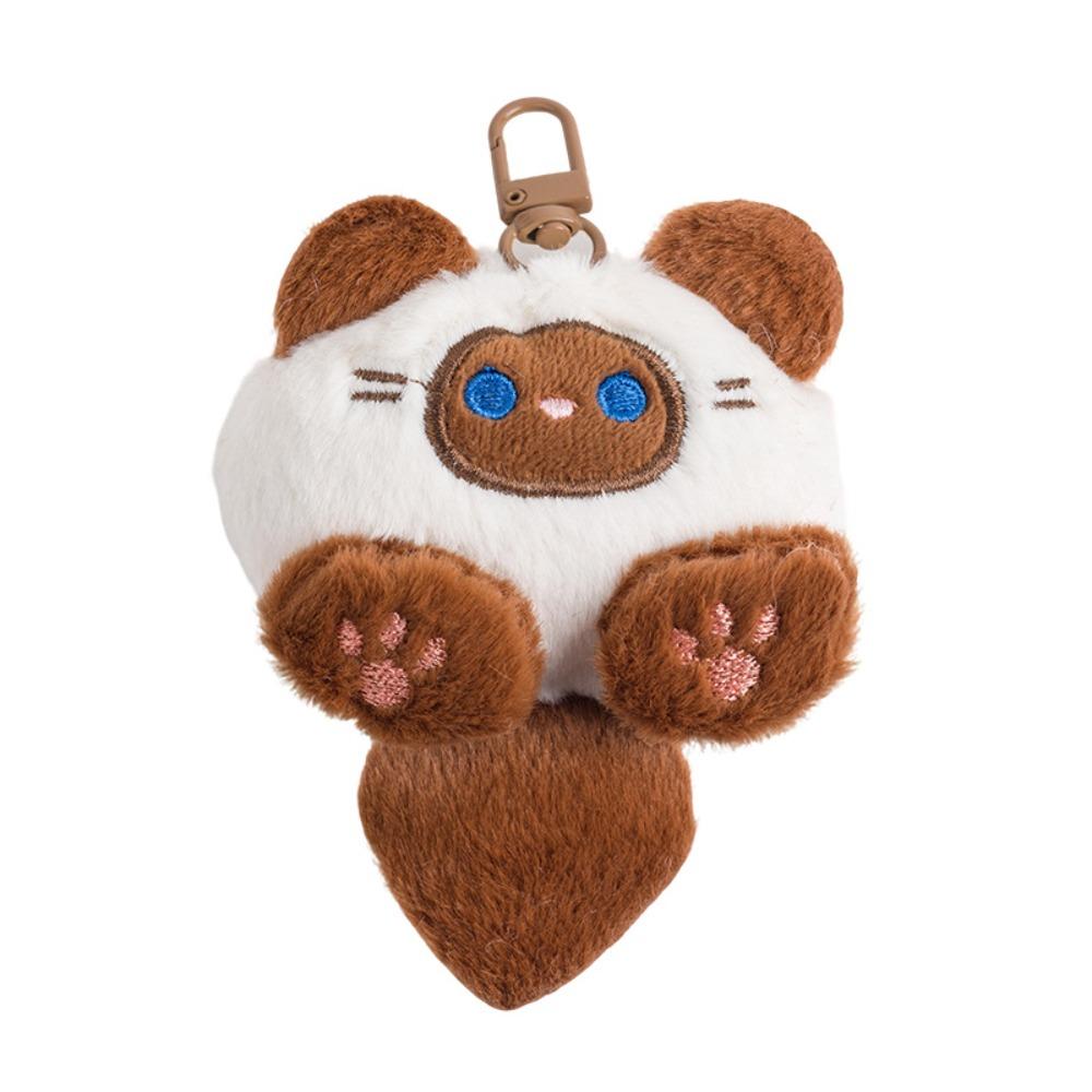 Fluffy Tail Cute Cat Plush Charm, Cartoon Doll Pendant, Backpack Keychain Ornament