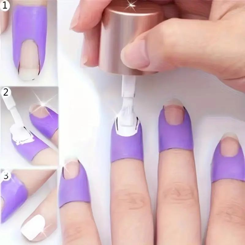 60pcs/10pcs U-Shape Nail Polish Protector Guards - Peel Off Finger & Cuticle Protectors for Easy Manicure, Stamping & Painting | Odorless Nail Care Accessories,Random Color