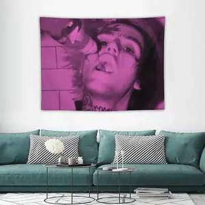 1pc of Lil Tapestry Featuring The Rapper Peep, Perfect for Wall Art And Home Decor Gifts, Suitable for Bedroom Decoration, Living Room Curtains, And Balcony, Comes with a Free Installation Kit.