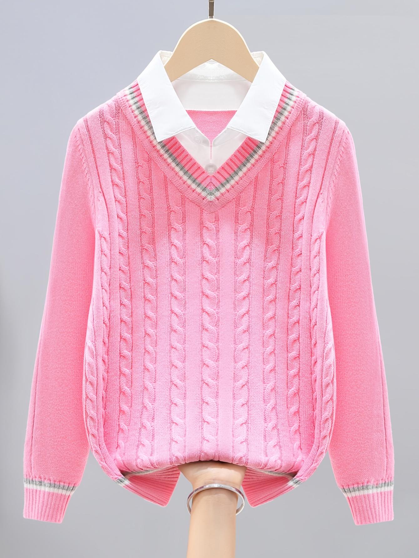 Girls' Sweater Pullover, Christmas Outfit for Kids, Trendy Piece for Teens, Fashionable Girls' Clothing, Middle School Girls' Clothing, 7 to 8 Years Old, 10 to 12 Years Old, Knit, Tops