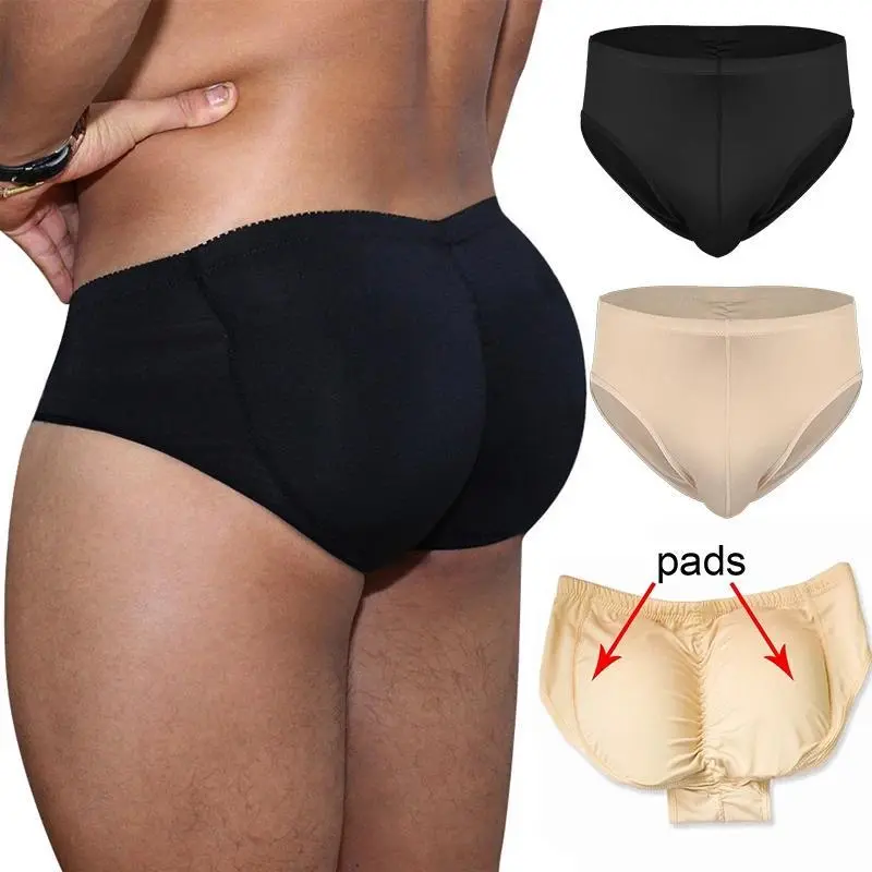 Men Tummy Control Panties Mid Waist Slimming Underwear Body Shaper Seamless Belly Girdle Boxer Padded Briefs Shapewear Fake Ass