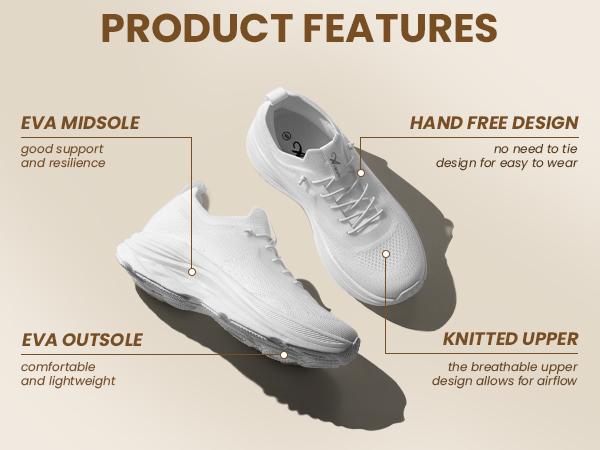 Athlefit Women's Slip On Walking Tennis Shoes Hands Free Non sllip Lightweight Breathable Gym Workout Athletic Sneakers