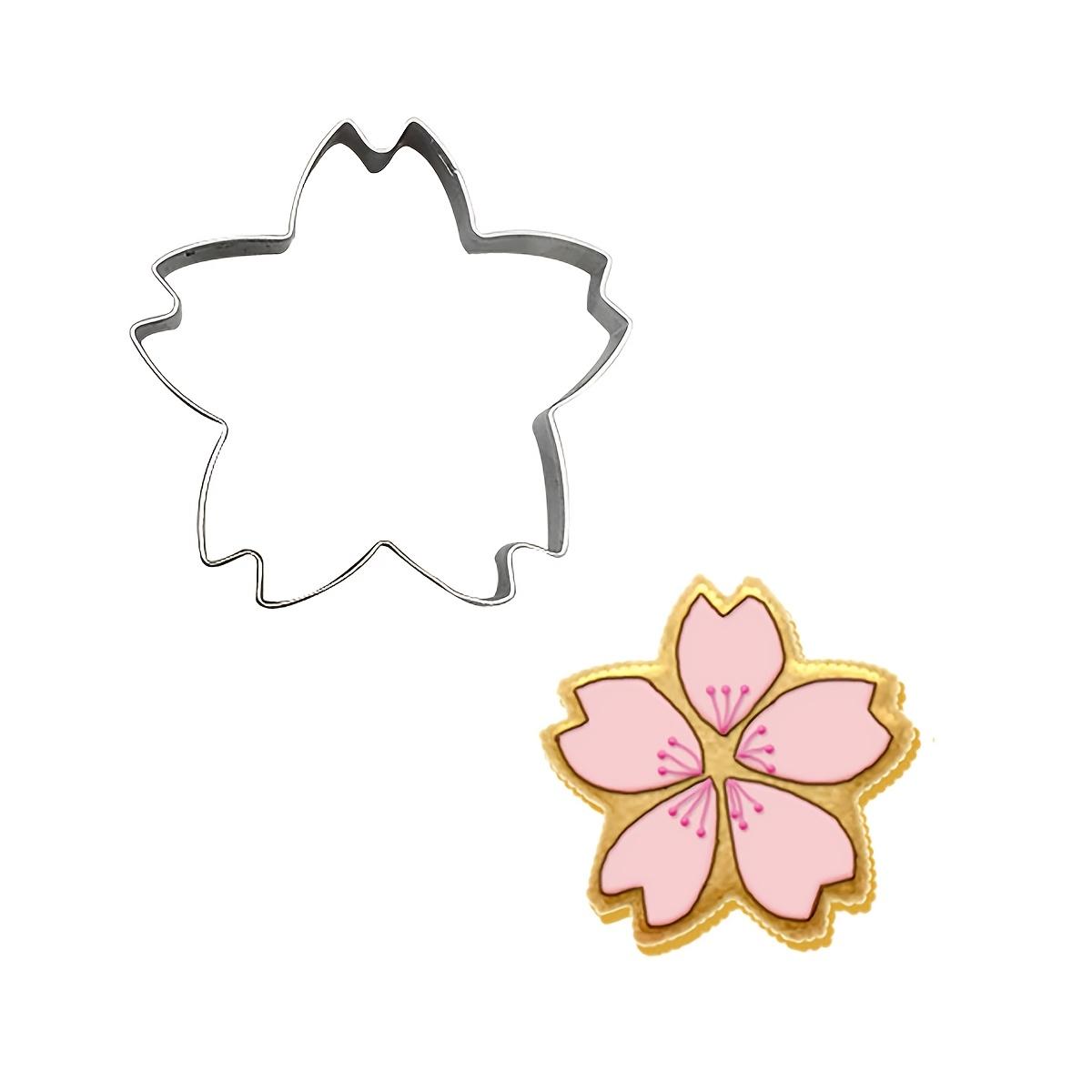 Flower-shaped, Cherry Blossom Design Stainless Steel Cookie Cutter, Easy to Release, Perfect for Home Baking and Dessert Shops to Easily Bread and . Suitable for Both Clay and Baking, Ideal for Wedding/Valentine's Day/birthday Party Baking