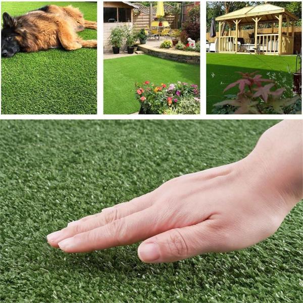 6x10 FT Artificial Grass Turf, 15mm Realistic Fake Grass Carpet with Drainage Holes, Durable Synthetic Lawn Rug for Dogs, Patio & Indoor Play 6x10 FT Artificial Grass Turf, 15mm Realistic Fake Grass Carpet with Drainage Holes, Durable Synthetic Lawn Rug for Dogs, Patio & Indoor Play