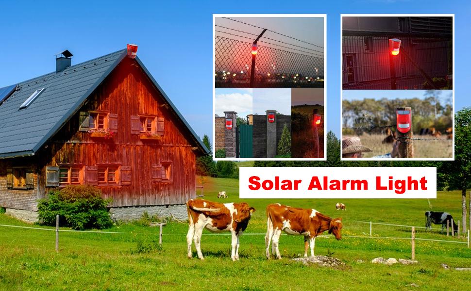 Solar Motion Sensor Alarm Siren, 129dB Outdoor Security Alert with 6 LED Flash Warning, Dual Solar and DC Charging : Industrial & Scientific