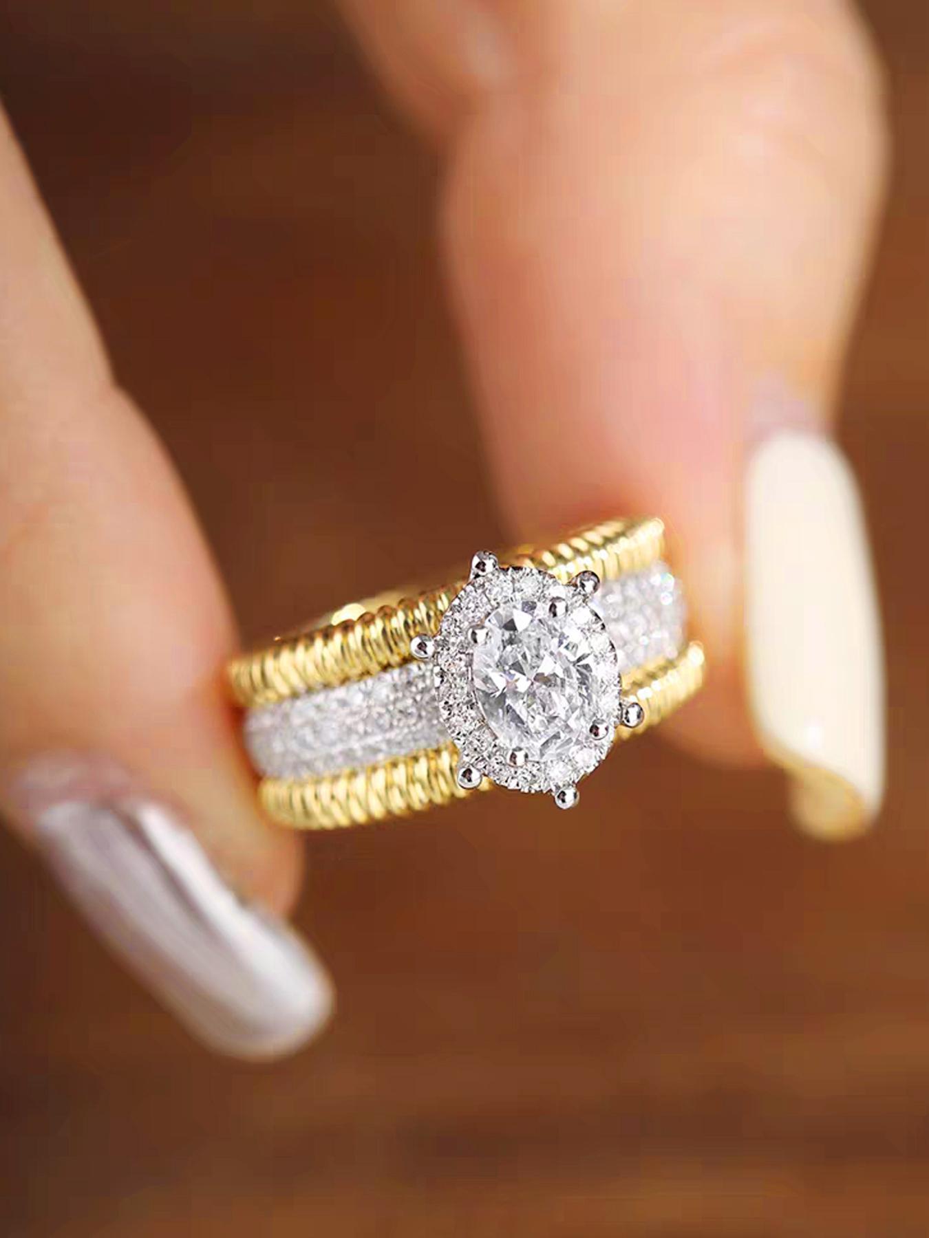 925 Sterling Silver Fashion Artificial Diamond Wedding Ring, Engagement Ring for Women, Trendy All-match & Exquisite Jewelry for Birthday Gift, Promiserings, Elegant Fashion Rings