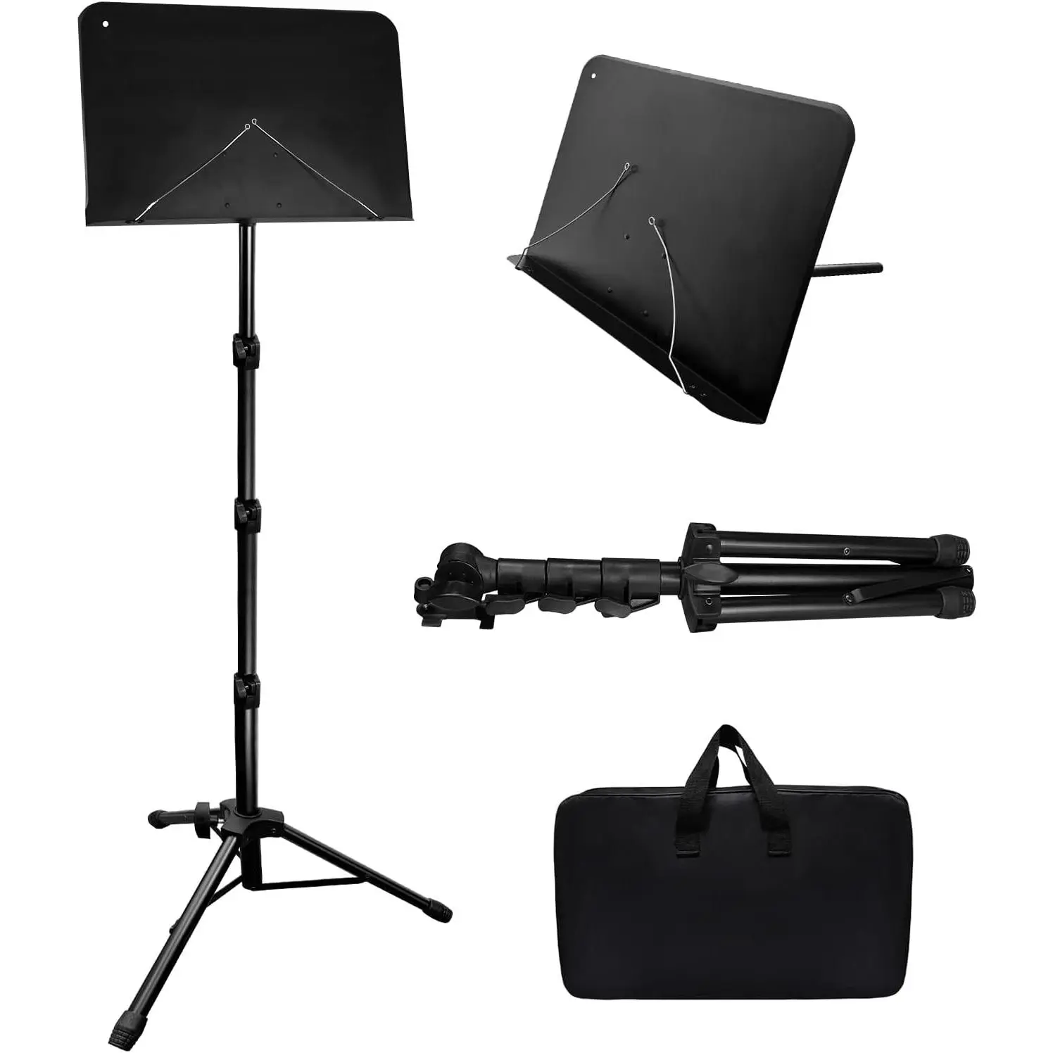 70IN Sheet  Stand, Tall  Stand for Sheet  Height- Adjustable  Sheet Stand with Carrying Bag for Guitar, Violin, Ukulele (33-70IN-B)