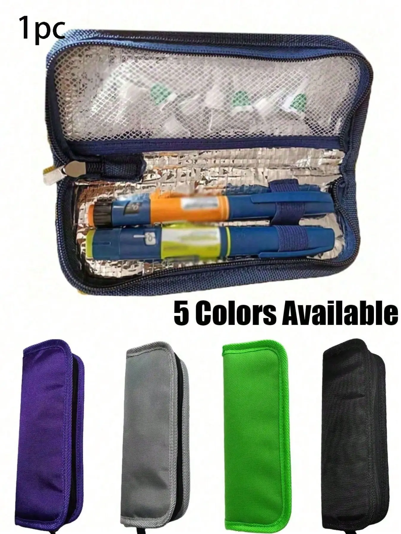 Insulated Portable Cooler Bag, Lightweight Zipper Design, Travel Storage Bag, Large Capacity Cosmetic Organizer, Multi-Purpose Use