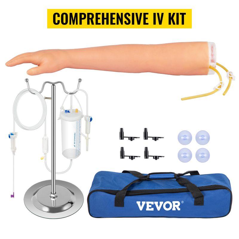 VEVOR 12 PCS Phlebotomy Practice Kit, IV Venipuncture Intravenous Training, High Simulation IV Practice Arm Kit with Carrying Bag, Practice and Perfect IV Skills, for Students Nurses and Professionals VEVOR 12 PCS Phlebotomy Practice Kit, IV Venipuncture Intravenous Training, High Simulation IV Practice Arm Kit with Carrying Bag, Practice and Perfect IV Skills, for Students Nurses and Professionals