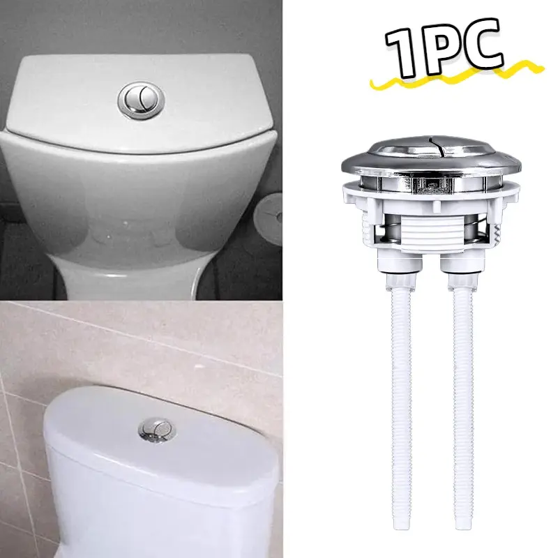 1PC 48mm Round Toilet Dual Button Flush Valve, Easy-To-Install Replacement Part, Durable Design for Reliable Performance, Perfect Fit for Most Toilets