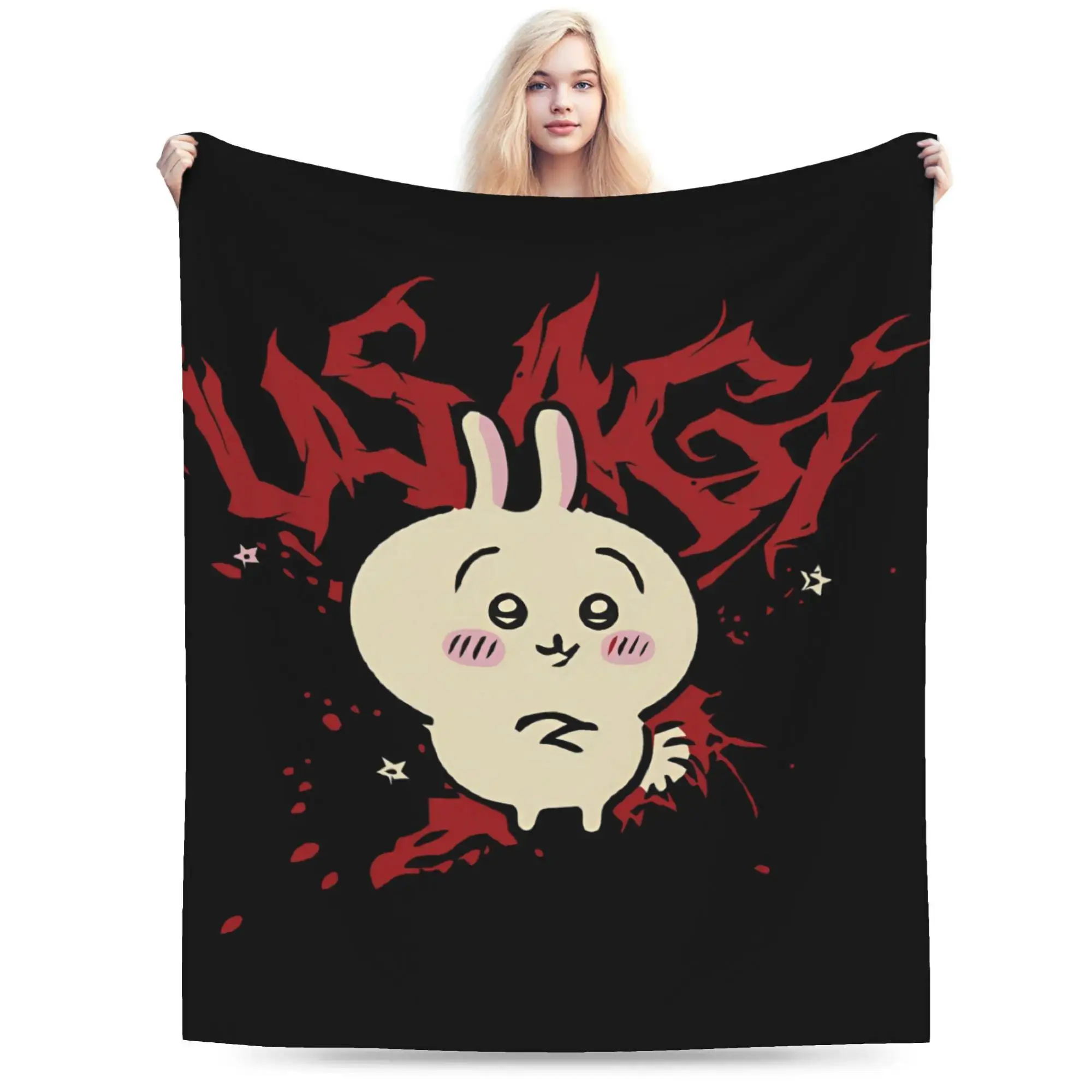 Cool Cartoon Y2K Rakko C-Chiikawas Blankets Lightweight Thin Fleece  Relax Throw Blankets Machine Washable