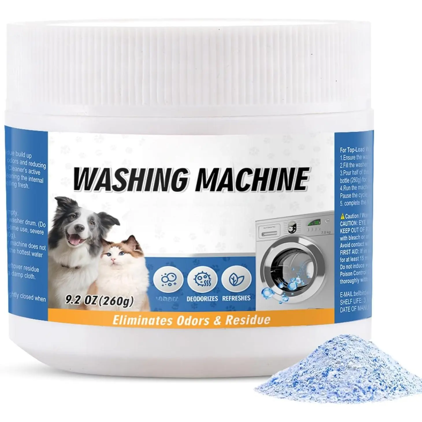Household Enzymes Active Washing Machine Cleaner - Synthetic Descaling Agent for Regular Cleaning, Removes Odor-Causing Buildup and Deep Grime in Pump, HE Front & Top Load Washer Safe, Septic Safe (1 Pack), Solid Form