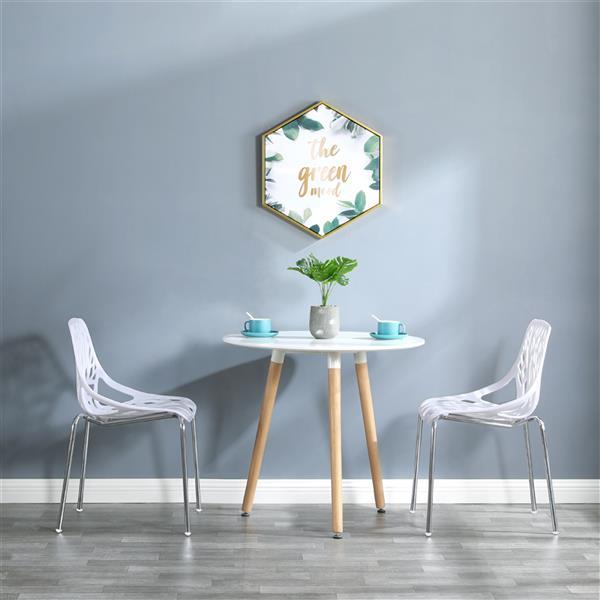 4pcs Modern Stackable Chair Set of 4,Kitchen White Dining Chairs,Birch Sapling Comfy Chairs for Dining Room,Living Room,Waiting Room (White)