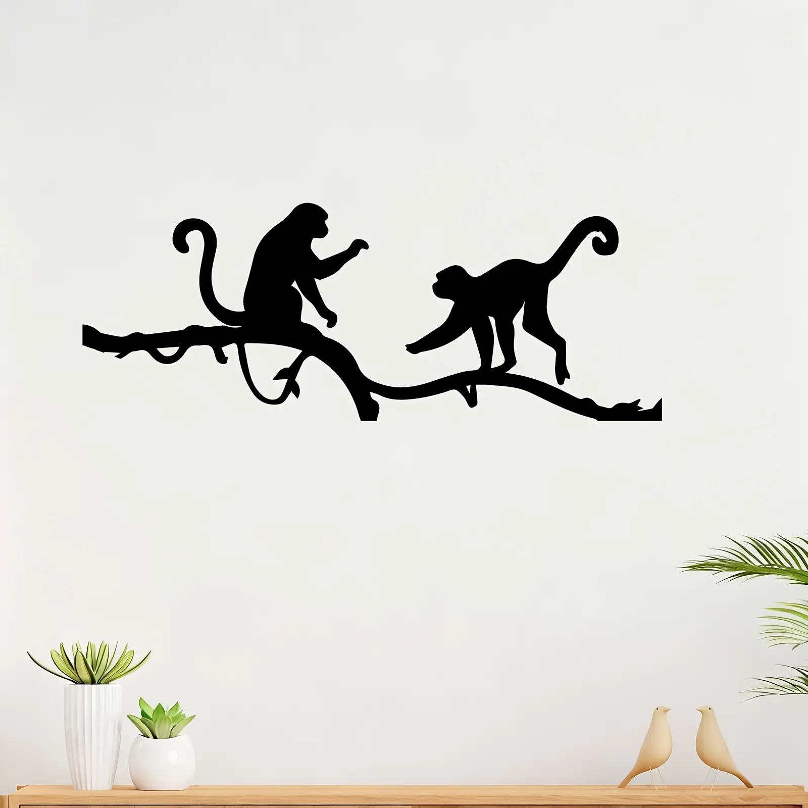 1pc Monkey Silhouette Metal Wall Art - Outdoor/ Jungle-Themed Monkey Statue Mural, Weather-Resistant Iron Monkey Sculpture for Garden, Fence, - Easy Installation, Cute Monkey Decor for Christmas, Thanksgiving Gifts & Year-Round Wildlife Theme Home