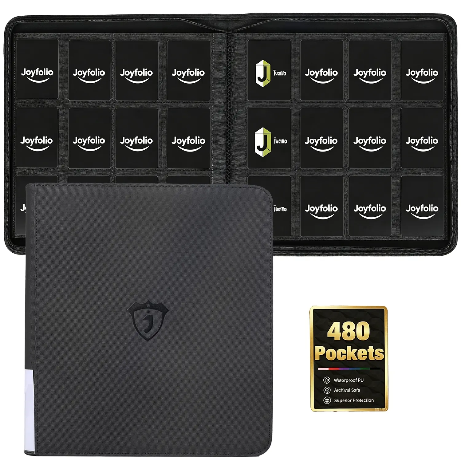 Sleeved Cards 12 Pocket Zipper Binder | 480 Side Loading Pockets Compatible with TCG MTG and Sports Cards