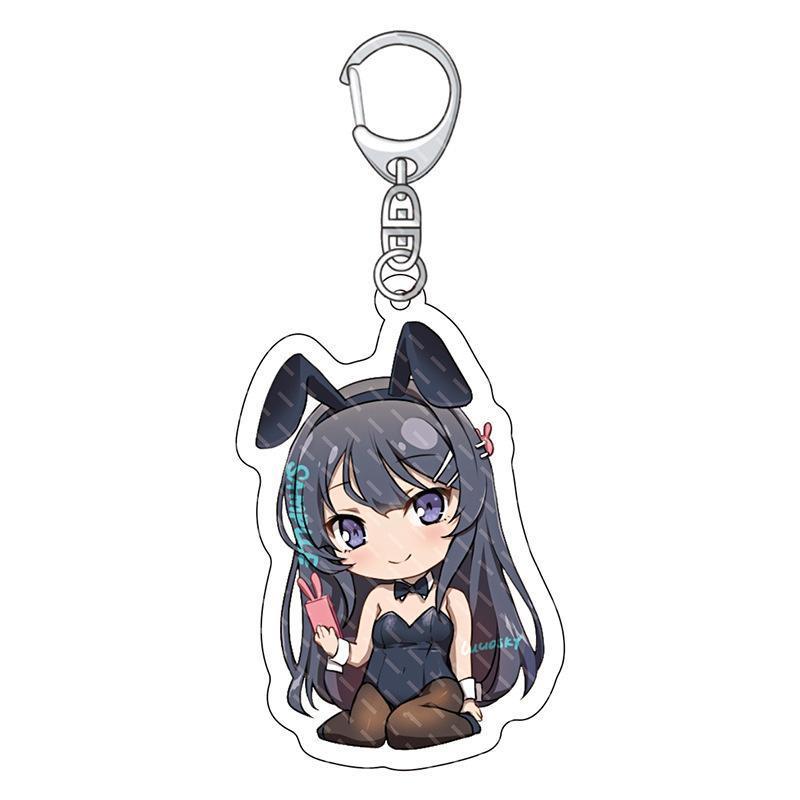 Hot Anime Rascal Does Not Dream of Bunny Girl Senpai Sakurajima Mai Cosplay Acrylic Keychains Accessories Fans Gifts