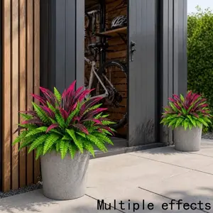 Large-scale simulation of the combination of Boston fern and dragon blood tree. Artificial greenery, Artificial outdoor plants. Suitable for outdoor planting, home office garden decoration, hanging display